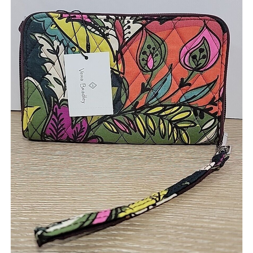 Vera Bradley AUTUMN LEAVES RFID Grab and Go Wristlet Wallet‎ NWT